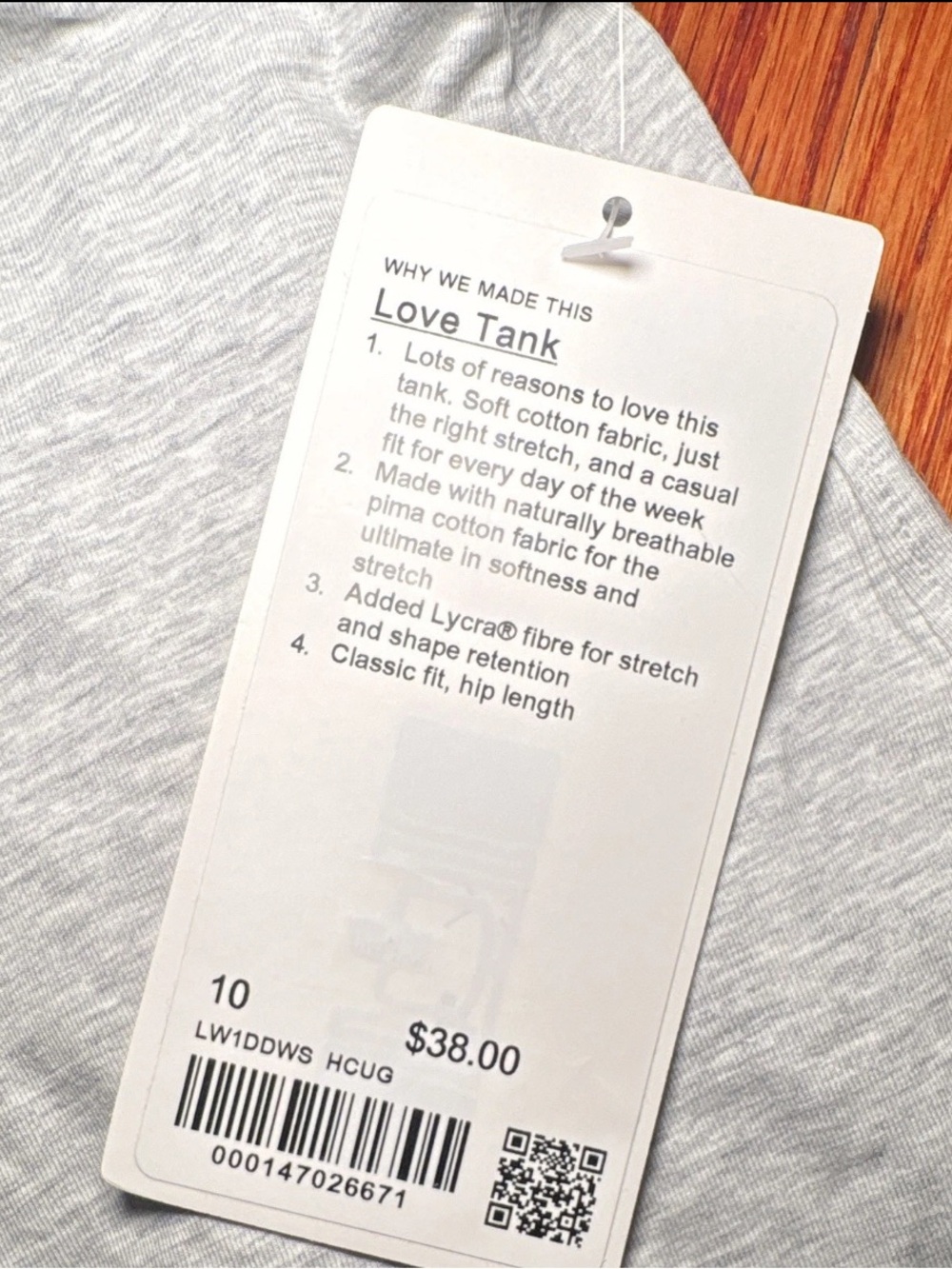 NWT lululemon athletica Light Gray Scoop-Neck Racerback Love Tank - Picture 4 of 9